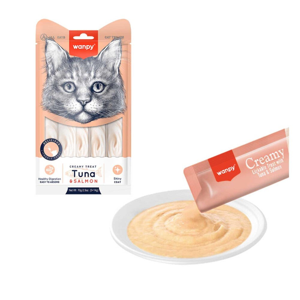 Wanpy Ton Balıklı Ve Somonlu Sıvı Krema Kedi Ödül 5 X 14 GR | SRC: Barcode: 8681299607136